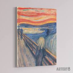 "Artery8 The Scream Iconic Painting Munch Vintage Canvas Wall Art - Size: W18"" x H24""" - thumbnail 2