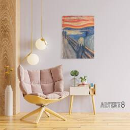 "Artery8 The Scream Iconic Painting Munch Vintage Canvas Wall Art - Size: W18"" x H24""" - thumbnail 3