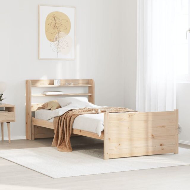 Berkfield Home Bed Frame with Headboard without Mattress 75x190 cm Small Single in Brown - image 1