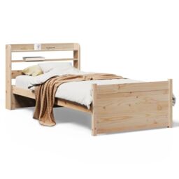 Berkfield Home Bed Frame with Headboard without Mattress 75x190 cm Small Single in Brown - thumbnail 2