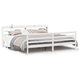 Berkfield Home Bed Frame with Headboard without Mattress White 200x200 cm - thumbnail 1