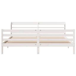 Berkfield Home Bed Frame with Headboard without Mattress White 200x200 cm - thumbnail 4