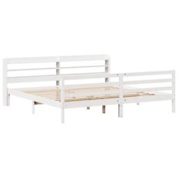 Berkfield Home Bed Frame with Headboard without Mattress White 200x200 cm - thumbnail 3