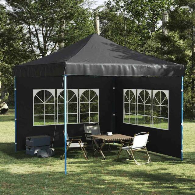 Berkfield Home Party Tent Sidewall 2 pcs with Window PE Anthracite in Black - image 1