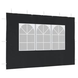 Berkfield Home Party Tent Sidewall 2 pcs with Window PE Anthracite in Black - thumbnail 6