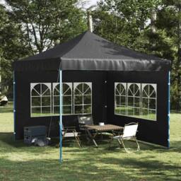 Berkfield Home Party Tent Sidewall 2 pcs with Window PE Anthracite in Black