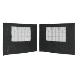 Berkfield Home Party Tent Sidewall 2 pcs with Window PE Anthracite in Black - thumbnail 3