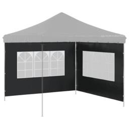 Berkfield Home Party Tent Sidewall 2 pcs with Window PE Anthracite in Black - thumbnail 5