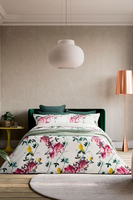 Ted Baker 'Citrus Bloom' Cotton Duvet Cover Set in Cream - Size: Super King - image 1