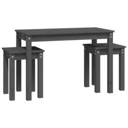 Berkfield Home Nesting Tables 3 pcs Grey Solid Wood Pine - thumbnail 5