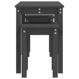 Berkfield Home Nesting Tables 3 pcs Grey Solid Wood Pine - thumbnail 7