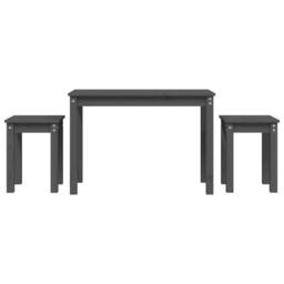 Berkfield Home Nesting Tables 3 pcs Grey Solid Wood Pine - thumbnail 3