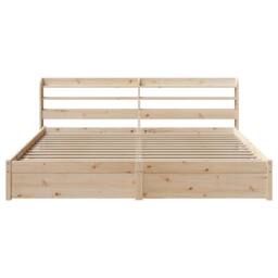 Berkfield Home Bed Frame with Headboard without Mattress 200x200 cm in Brown - thumbnail 4