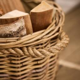 Dibor Traditional Round Large Wicker Log Basket with Handles H35 x W44cm in Natural - thumbnail 5