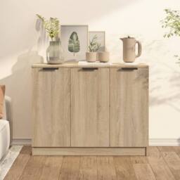 Berkfield Home Sideboard Sonoma Oak 90.5x30x70 cm Engineered Wood in Light Tan - thumbnail 2