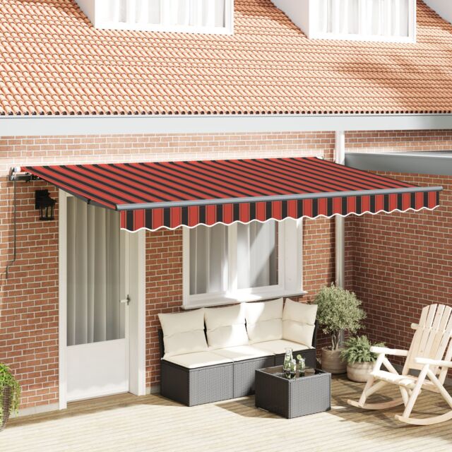 Berkfield Home Retractable Awning Manual Orange & Black 3.5 x 2 m - image 1