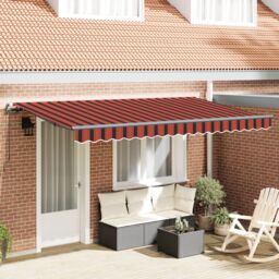 Berkfield Home Retractable Awning Manual Orange & Black 3.5 x 2 m - thumbnail 1