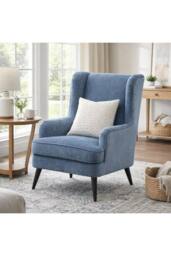 KDMD Vellis Wingback Armchair Elegant Comfort & Heritage Style in Teal