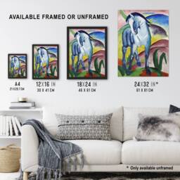 "Artery8 Blue Horse I Expressionist Franz Marc Vintage Wall Art Print Poster - Size: W18"" x H24""" - thumbnail 3