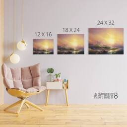 "Artery8 Ivan Aivazovsky The Ninth Wave Canvas Wall Art Print - Size: W18"" x H24""" - thumbnail 4