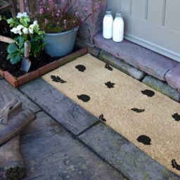 Artsy Mats Hedgehog Autumn Leaves Patio Doormat in Beige - Size: 40 cm x 120 cm - thumbnail 2