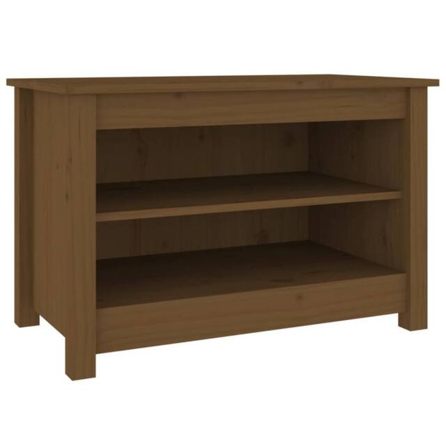 Berkfield Home Shoe Bench Honey Brown 70x38x45.5 cm Solid Wood Pine - image 1