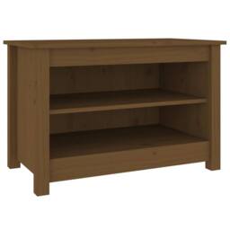 Berkfield Home Shoe Bench Honey Brown 70x38x45.5 cm Solid Wood Pine - thumbnail 1