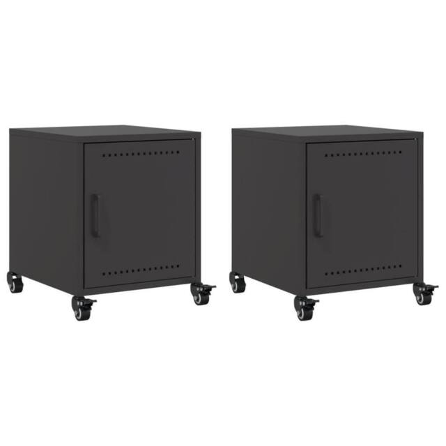Berkfield Home Bedside Cabinets 2 pcs Black 36x39x43.5 cm Steel - image 1