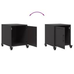 Berkfield Home Bedside Cabinets 2 pcs Black 36x39x43.5 cm Steel - thumbnail 9