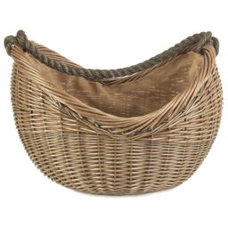 Red Hamper Wicker Antique Wash Rope Handled Carrying Basket in Brown - thumbnail 2