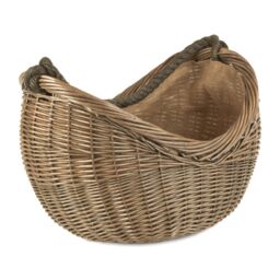 Red Hamper Wicker Antique Wash Rope Handled Carrying Basket in Brown