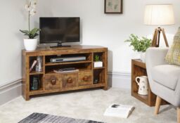 GFW Jakarta Corner TV Unit in Brown - thumbnail 1