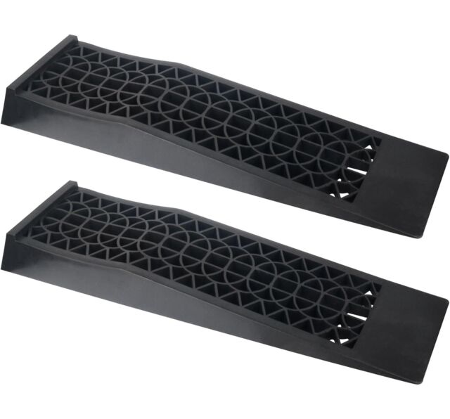 Autojack 2 Piece 5 Ton Heavy Duty Low Rise Car Ramps Plastic Kerb Ramps Car Lift Ramps for Car Service Home Garage Motorhome Level Wheel Ramps - image 1