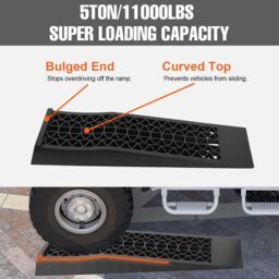 Autojack 2 Piece 5 Ton Heavy Duty Low Rise Car Ramps Plastic Kerb Ramps Car Lift Ramps for Car Service Home Garage Motorhome Level Wheel Ramps - thumbnail 5