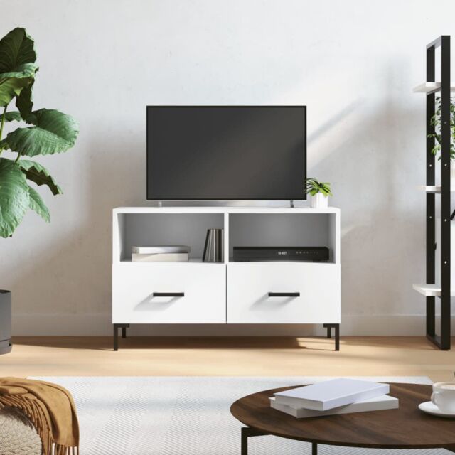 Berkfield Home TV Cabinet White 80x36x50 cm Engineered Wood - Size: 80 x 36 x 50 cm - image 1