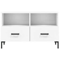 Berkfield Home TV Cabinet White 80x36x50 cm Engineered Wood - Size: 80 x 36 x 50 cm - thumbnail 5