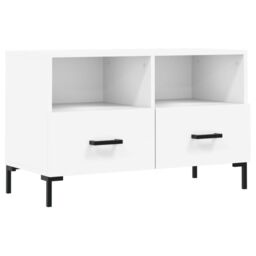 Berkfield Home TV Cabinet White 80x36x50 cm Engineered Wood - Size: 80 x 36 x 50 cm - thumbnail 2