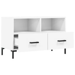 Berkfield Home TV Cabinet White 80x36x50 cm Engineered Wood - Size: 80 x 36 x 50 cm - thumbnail 6