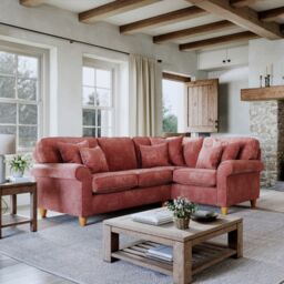 The Great Sofa Company Flora 2 Corner 1 Sofa Glory Deep Terra in Terracotta
