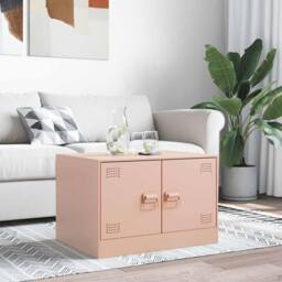 Berkfield Home Sturdy Coffee Table Pink 67x50x44 cm Steel - Size: 67 x 50 x 44 cm
