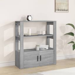 Berkfield Home Sideboard Grey Sonoma 80x30x90 cm Engineered Wood - Size: 80 x 30 x 90 cm - thumbnail 2