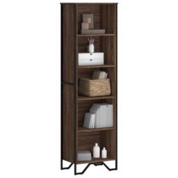 Berkfield Home Modern Bookcase Brown Oak 50x31x169 cm Engineered Wood - Size: 50 x 31 x 169 cm - thumbnail 2