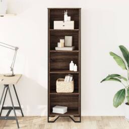 Berkfield Home Modern Bookcase Brown Oak 50x31x169 cm Engineered Wood - Size: 50 x 31 x 169 cm - thumbnail 1
