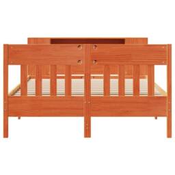 Berkfield Home Decorative Bookcase Bed without Mattress Wax Brown 140x200cm Soli - Size: 140x200 cm - thumbnail 4