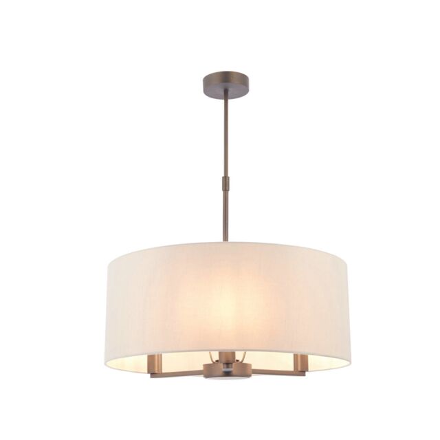 Loops Ceiling Pendant Light Antique Bronze & Marble Fabric 3 x 40W E14 e10096 - image 1