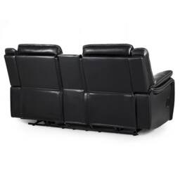 Furnishings For Less UK Orlando Leather Black Electric Reclining 2 Seater Centre Console - thumbnail 6