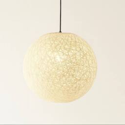 CGC Lighting Clara Cream Large 40cm Round Globe Rattan Weave Lampshade - thumbnail 2