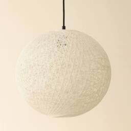 CGC Lighting Clara Cream Large 40cm Round Globe Rattan Weave Lampshade