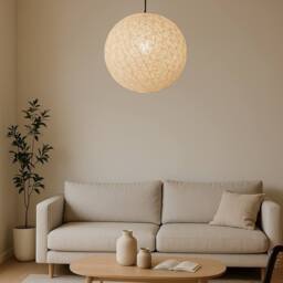 CGC Lighting Clara Cream Large 40cm Round Globe Rattan Weave Lampshade - thumbnail 8