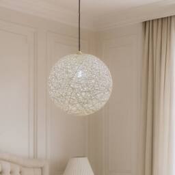 CGC Lighting Clara Cream Large 40cm Round Globe Rattan Weave Lampshade - thumbnail 5